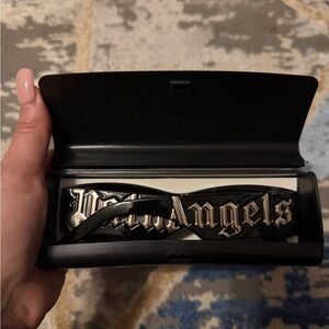 Palm Angels Black and Silver Sunglasses